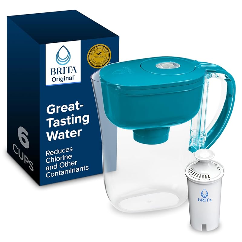 Brita Metro 6-Cup Water Filter Pitcher, SmartLight Indicator, BPA-Free