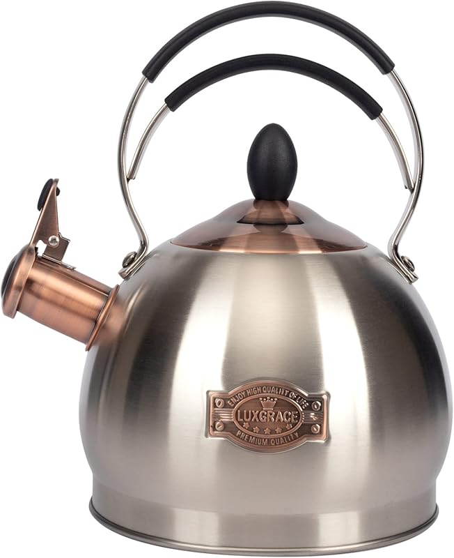 2.6 Quart Whistling Tea Kettle, Stainless Steel Teapot for Stovetop &