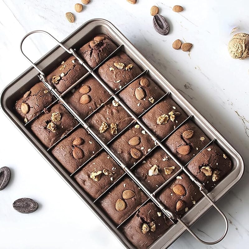 Good Dee's Nonstick Brownie Pan with Dividers, Carbon Steel Bakeware T
