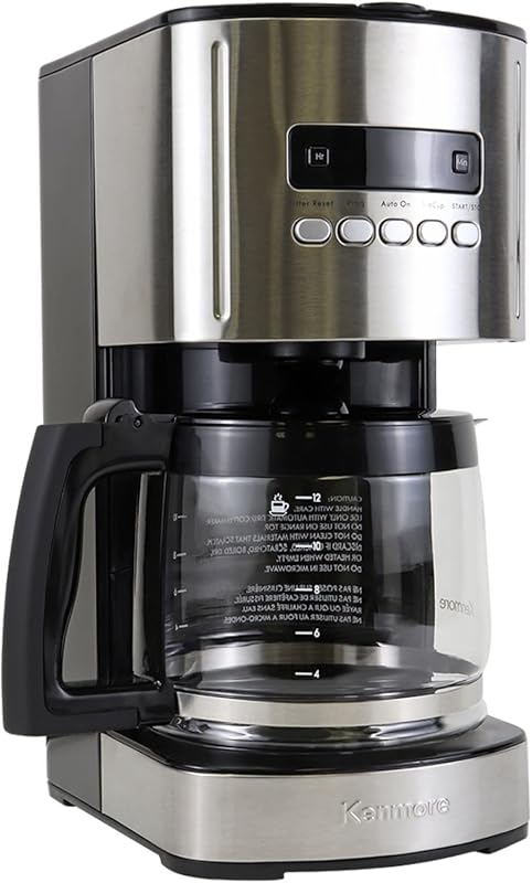 Kenmore Programmable 12-Cup Drip Coffee Maker, Black, Glass Pot, Auto