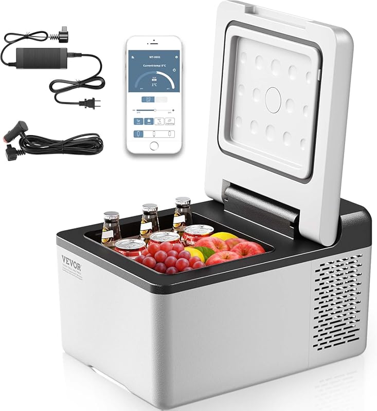 VEVOR 10 Quart 12 Volt Portable Mini Freezer Car Fridge Cooler with Co
