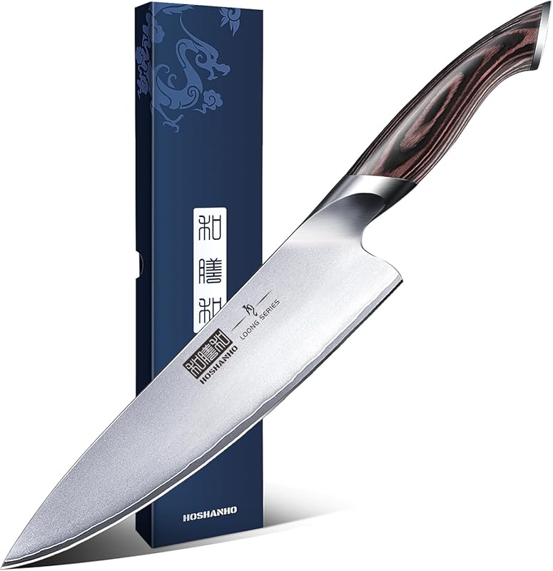 HOSHANHO 8-Inch Japanese High Carbon Steel Chef Knife, Ultra Sharp wit
