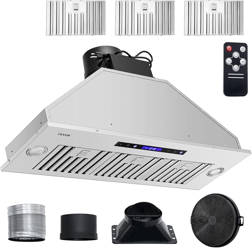 VEVOR 36-inch Insert Range Hood 900 CFM, Stainless Steel, Ducted/Ductl