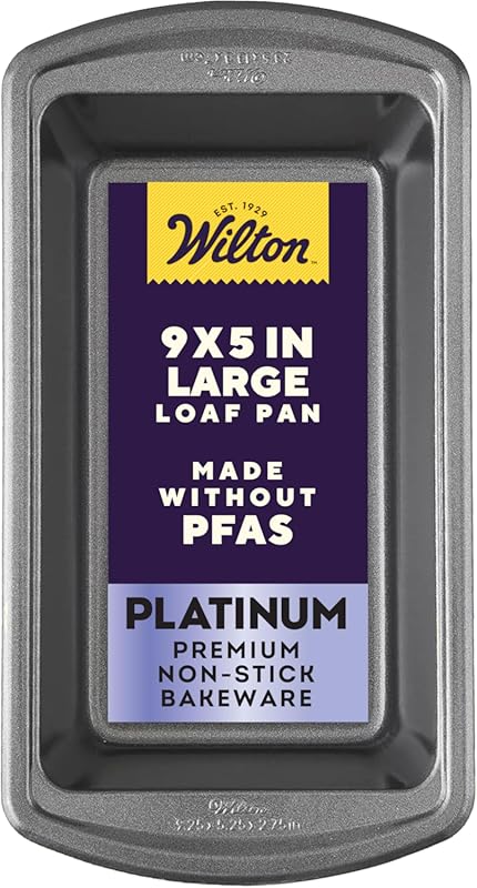 Wilton Platinum 9x5 Inch Non-Stick Loaf Pan, Durable PFAS-Free Stainle
