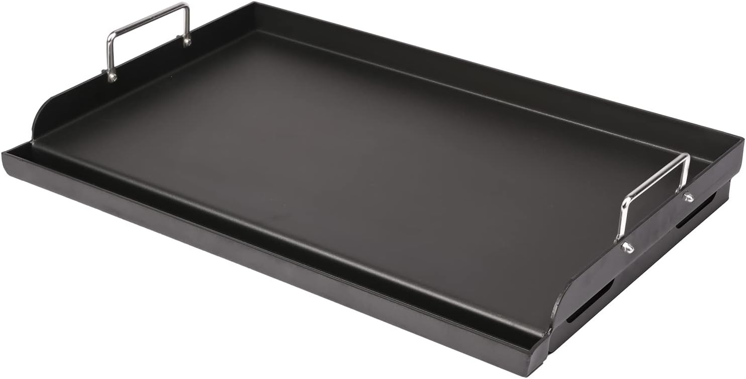 Utheer 25x16'' Pre-Seasoned Nonstick Cast Iron Griddle for Gas & Charc