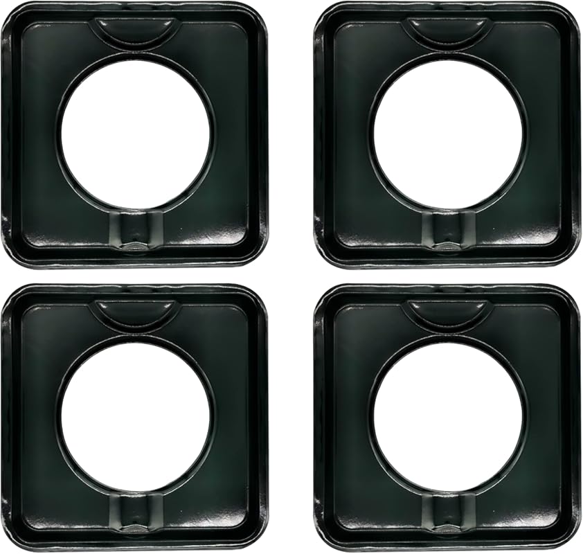 SGP-400 Black Porcelain Square Gas Range Drip Pans 7.75