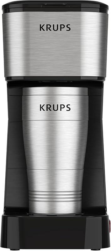 KRUPS Simply Brew Stainless Steel Single Serve Coffee Maker with 14oz 