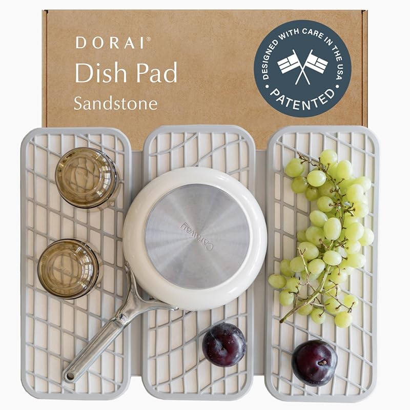 Dorai Home Quick-Dry Diatomite Stone Drying Mat for Counter - Sandston