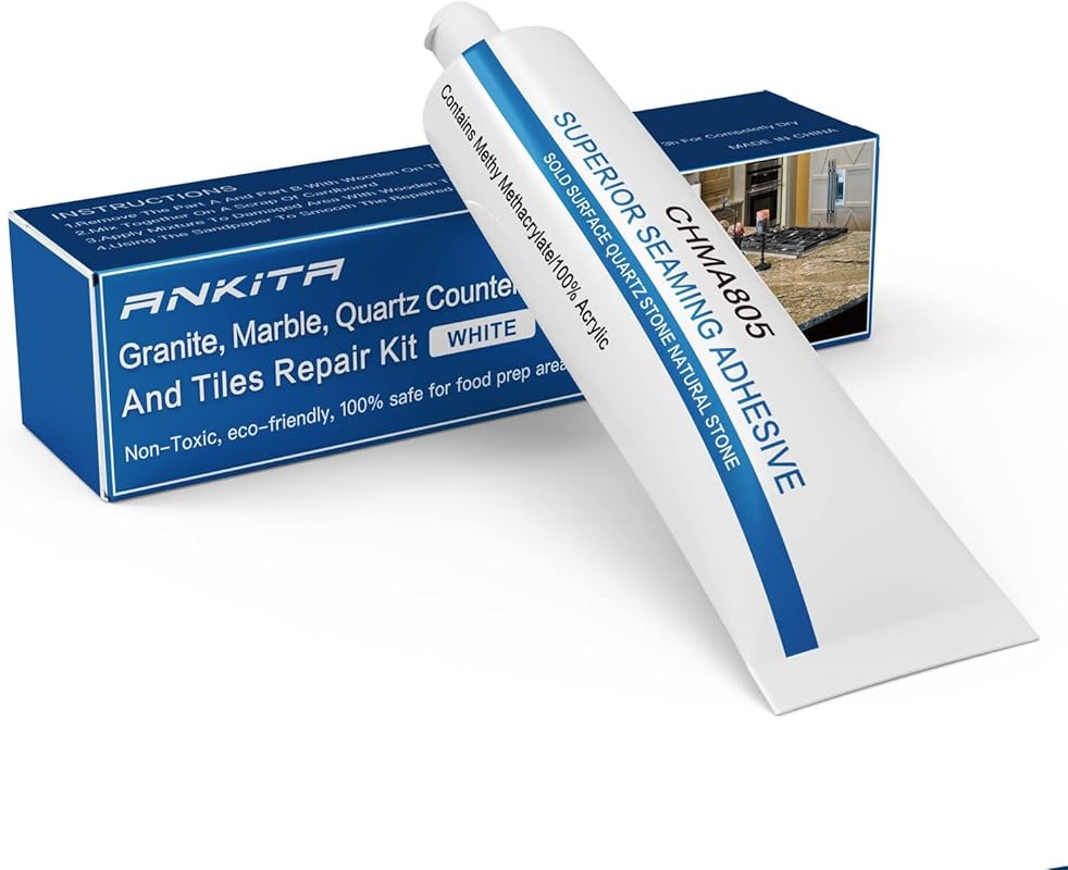 White Quartz Countertop Repair Kit - Quick-Drying Fix for Chips, Crack