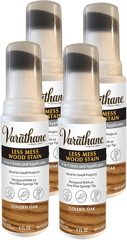 Varathane 368035-4PK Less Mess Wood Stain & Applicator, 4oz Golden Oak
