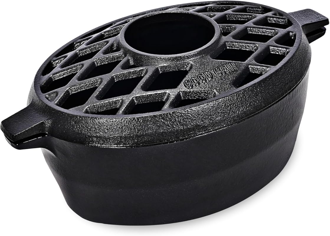 G Good Gain Cast Iron Wood Stove Steamer, 2.5 Quart Lattice Top Humidi