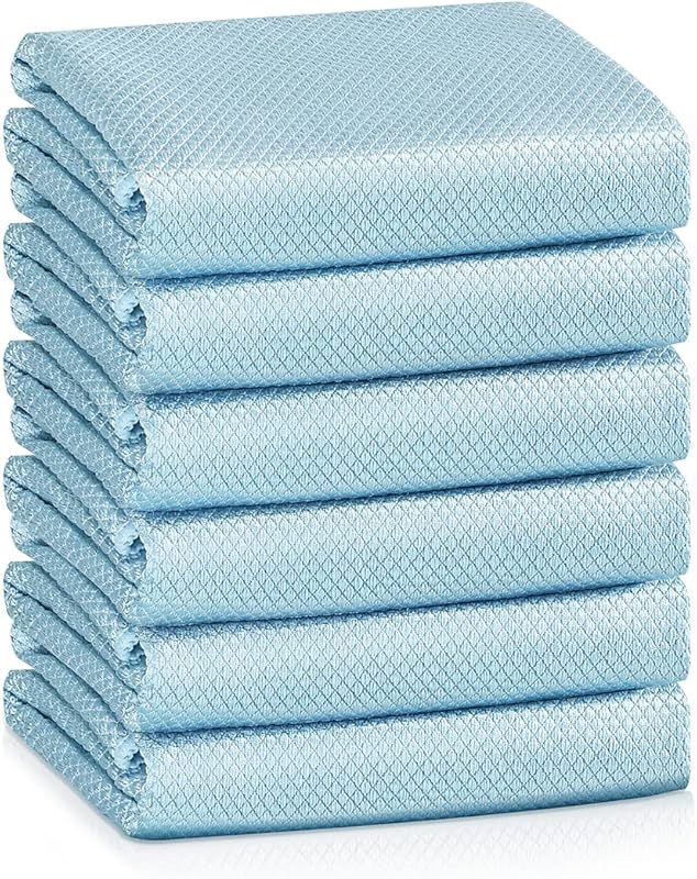 Streak Free Microfiber Cloths: Fish Scale for Glass, Windows, Steel, R