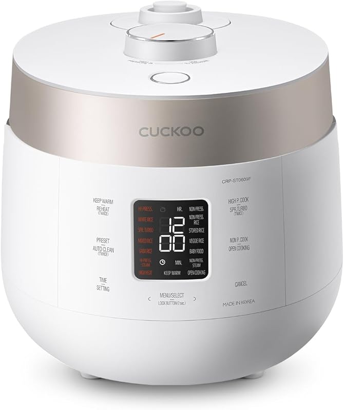 CUCKOO Twin Pressure Rice Cooker, 6-Cup Uncooked with Nonstick Pot & 1