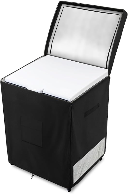 600D Waterproof Chest Freezer Cover, 3.5 cu.ft., Zipper, Black (23x23x