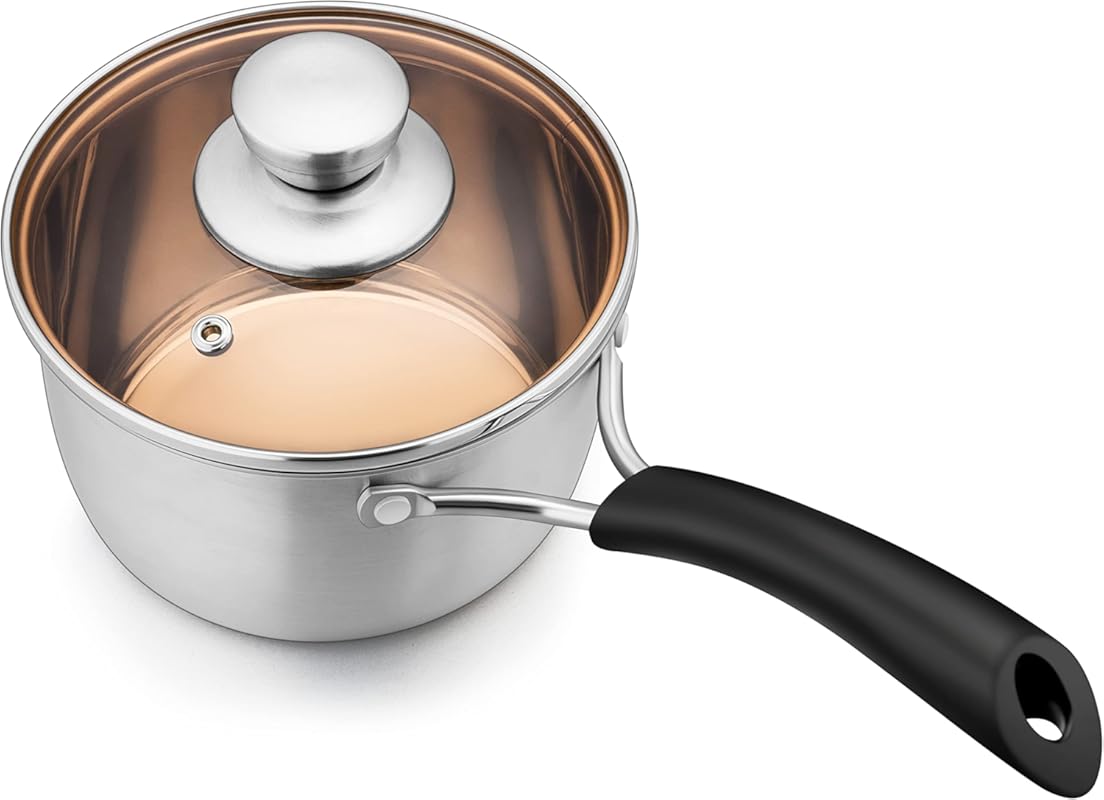 Herogo 2-Quart 18/10 Stainless Steel Saucepan with Lid for Gas/Electri