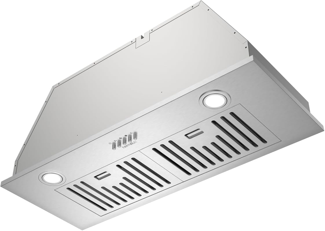 Hermitlux 30 Inch 600 CFM Built-in Range Hood, Ducted/Ductless Stainle