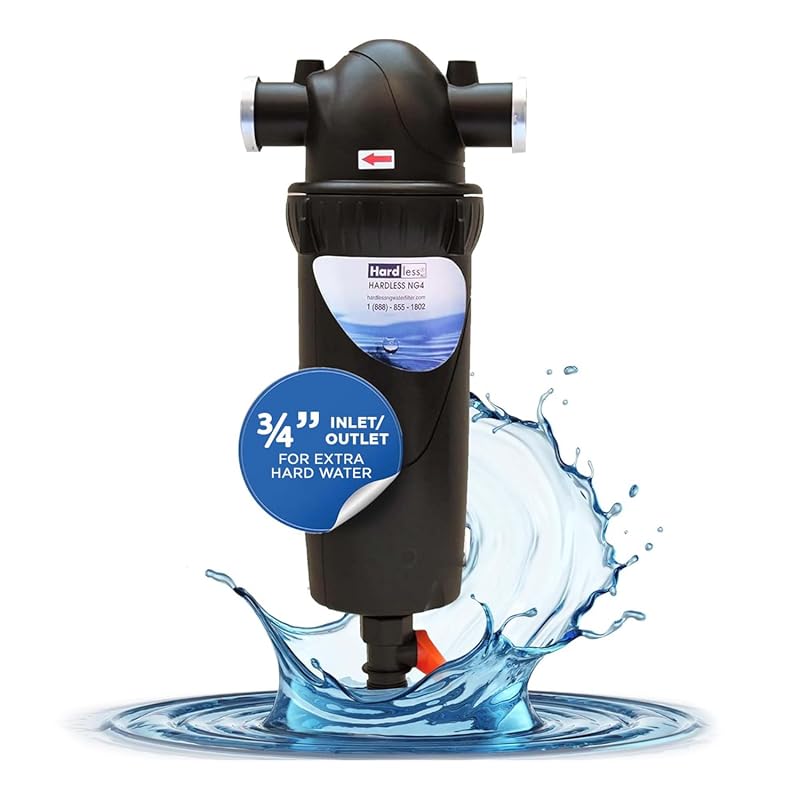 Hardless NG4L Whole House Salt-Free Water Filter Softener, Reduces Lim
