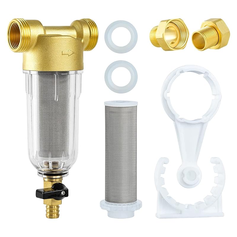 50 Micron Reusable Spin Down Sediment Pre-Filter for Whole House, Well