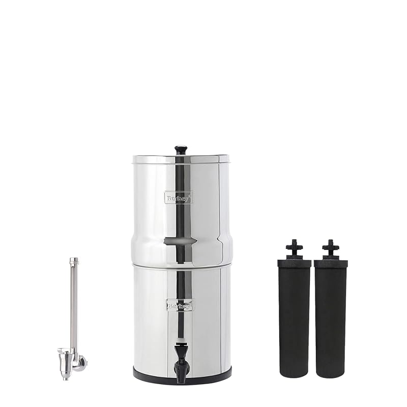 Berkey Big Gravity-Fed Water Filter System with 2 Black Elements & Del