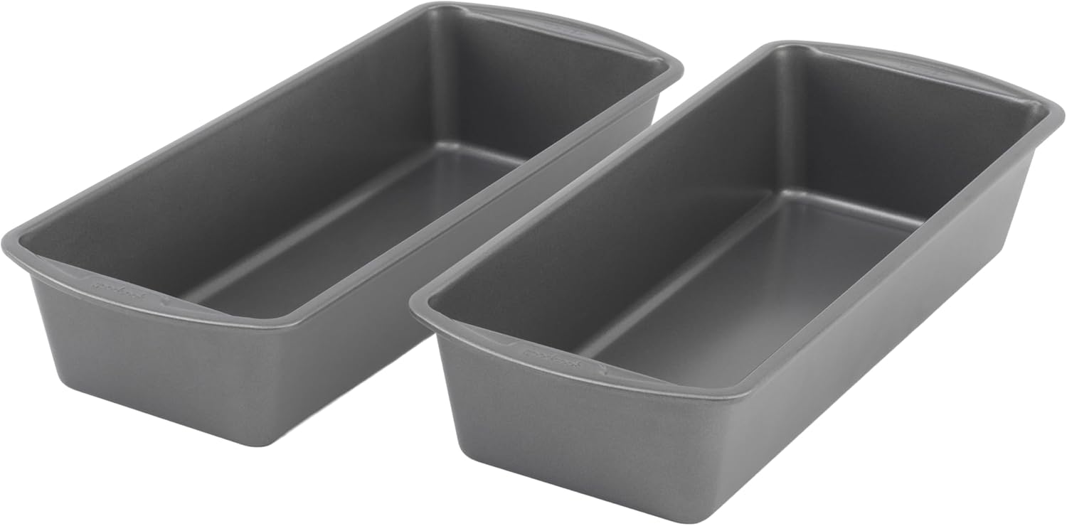 GoodCook Set of 2 Extra Large 13x5 Nonstick Steel Loaf Pans, Gray, Dur