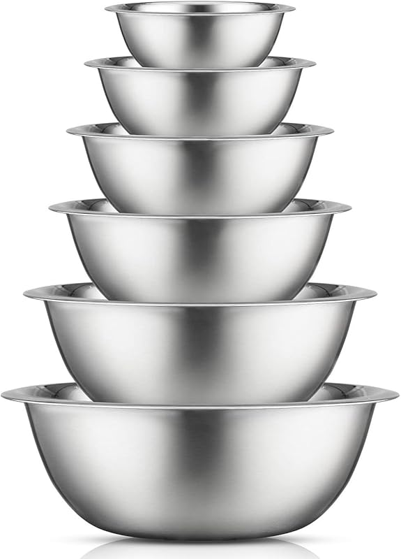 JoyJolt 6-Piece Stainless Steel Nesting Mixing Bowls Set