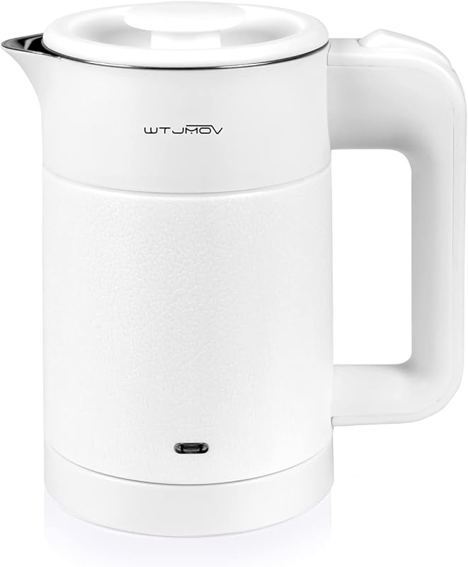 0.6L Small Electric Tea Kettle, Double Wall Stainless Steel Portable B