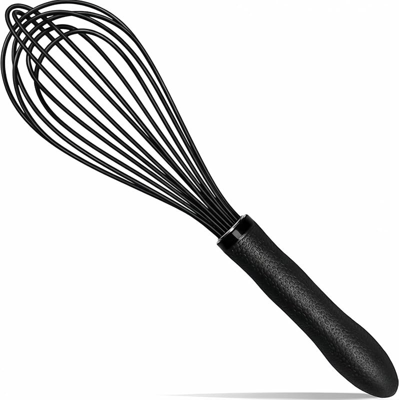 TEEVEA 11-Inch Silicone Whisk - Stainless Steel, Heat Resistant, Non-S