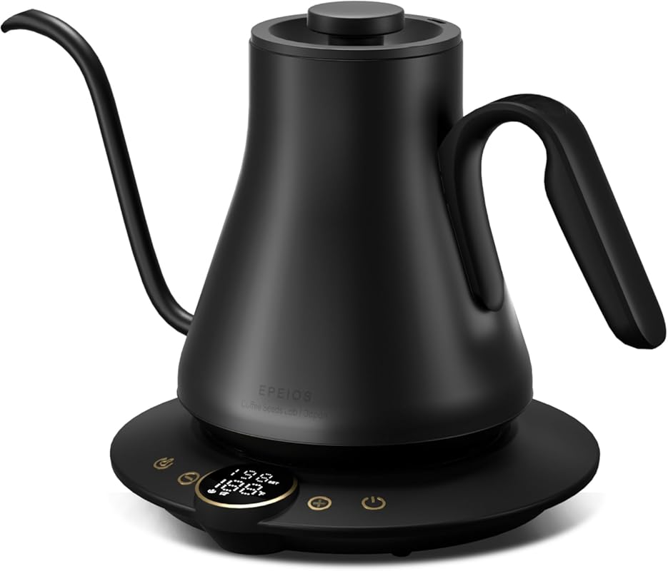 Gooseneck Electric Kettle for Pour Over Coffee, Temp Control, Brew Tim
