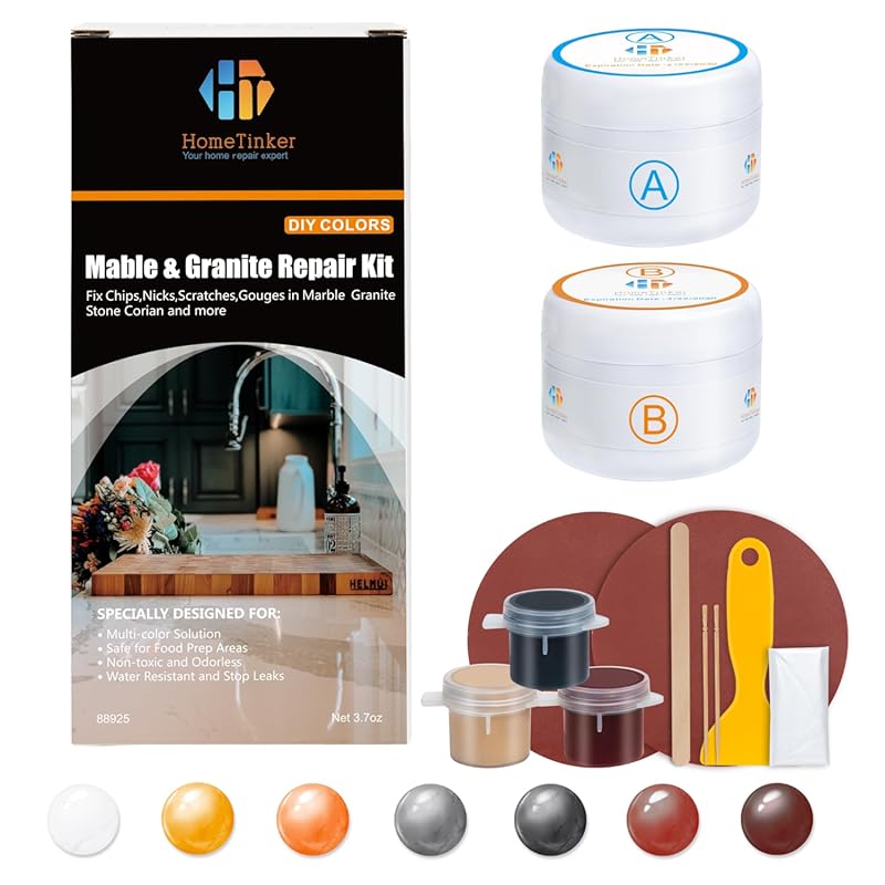 Granite, Marble & Quartz Countertop Repair Kit: Epoxy for Tile, Corian