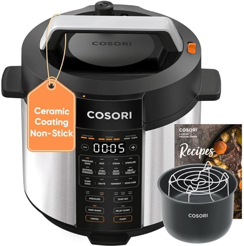 COSORI 6QT Stainless Steel 9-in-1 Multi Cooker, Pressure Cooker with C