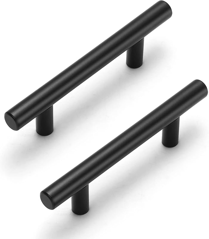 Estmoon 30 Pack Matte Black Cabinet Handles, 3-Inch (76mm) Stainless S