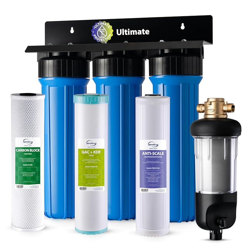 iSpring Whole House Water Filter System with Descaler, Sediment, Polyp