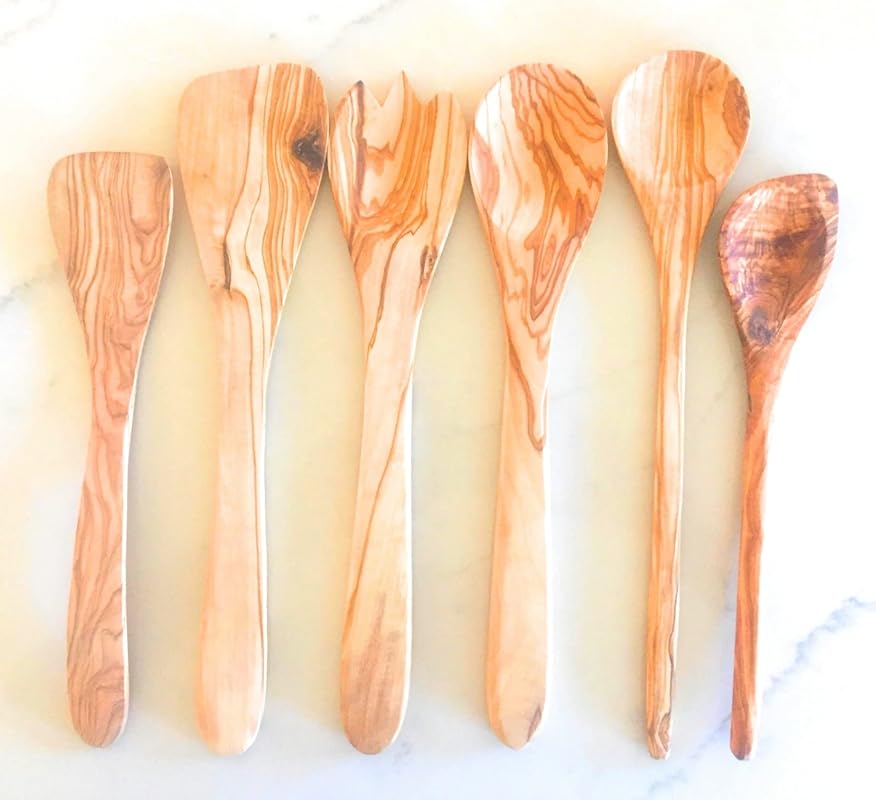 Orchard Hardwoods 6-Piece Olive Wood Utensil Set – 12