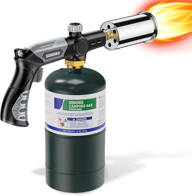 Sondiko Powerful L8010 Propane Torch Burner with Adjustable Flame for 