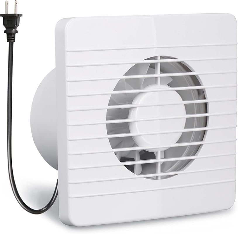 4 Inch Wall-Mounted Exhaust Fan, IPX4 55CFM with Anti-Backflow Check f