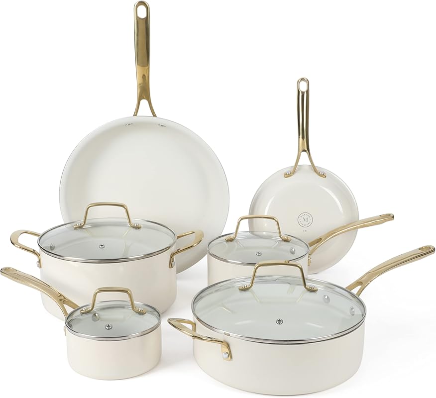 Martha Stewart Lockton Premium 10-Piece Non-Stick Ceramic Cookware Set