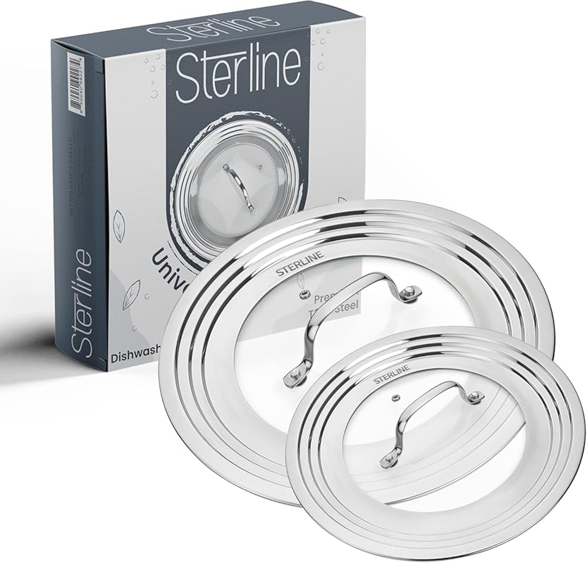 Universal Tempered Glass Lids (2-Pack) for Pots, Pans, Skillets; Fits 