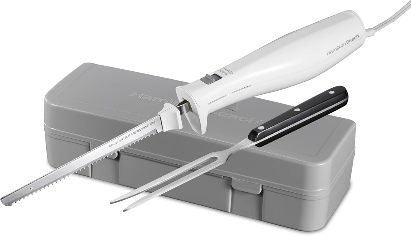 Hamilton Beach Electric Knife Set for Meats, Poultry, Bread. Stainless
