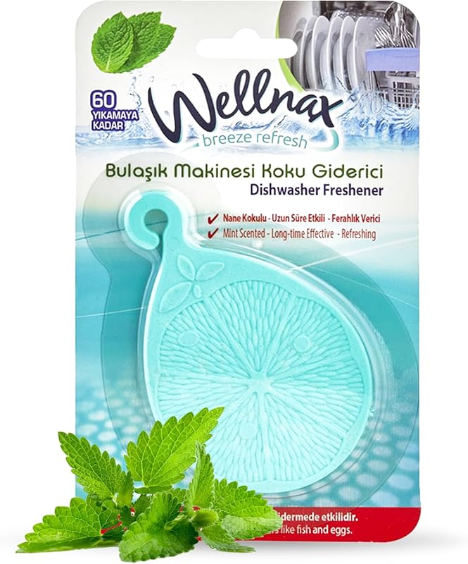 Wellnax Dishwasher Freshener, Green Apple Scent, Eliminates Odors for 