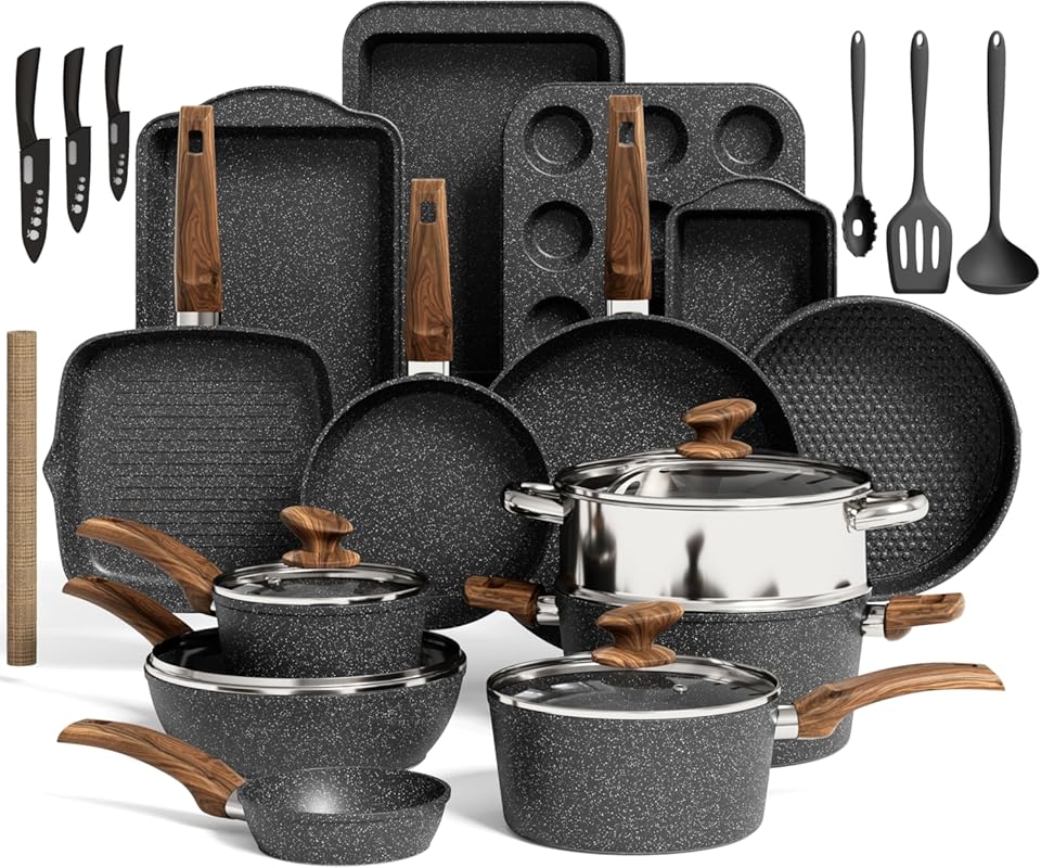 Kitchen 30-Piece Non-Stick Cookware & Bakeware Set – Induction Ready B