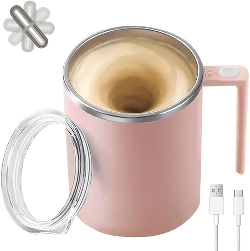 Automatic Self Stirring Coffee Mug for Milk, Cocoa & Beverages, Pink, 