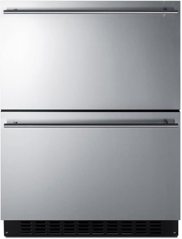 Summit 24" Two Drawer All-Refrigerator, 3.1 cu.ft., ADA, 18" Shallow D