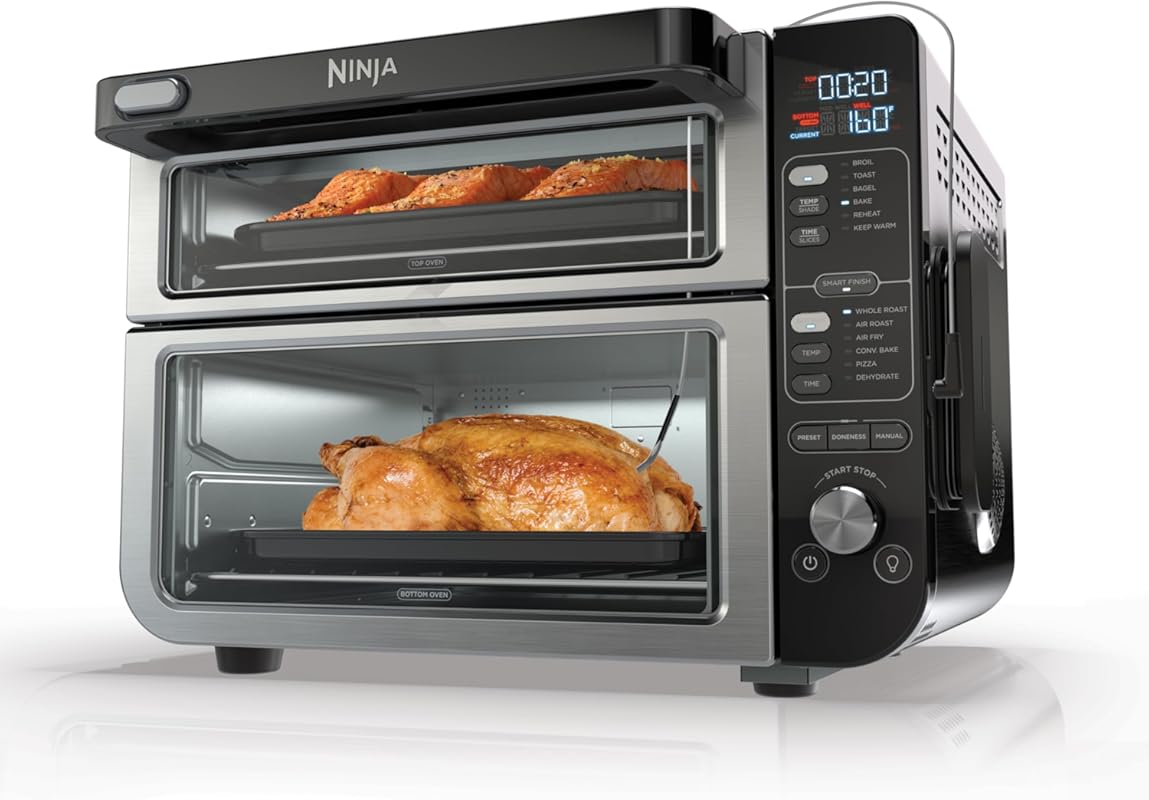 Ninja DCT451 Smart Double Oven with FlexDoor, Thermometer, 12-in-1 Fun