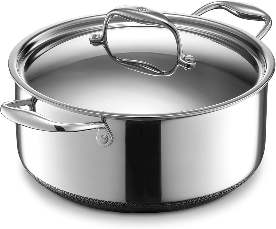 HexClad Hybrid Nonstick 5-Quart Dutch Oven with SS Lid