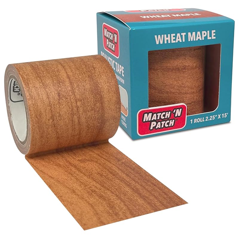 MATCH 'N PATCH Wheat Maple Wood Grain Repair Tape: Durable Adhesive fo