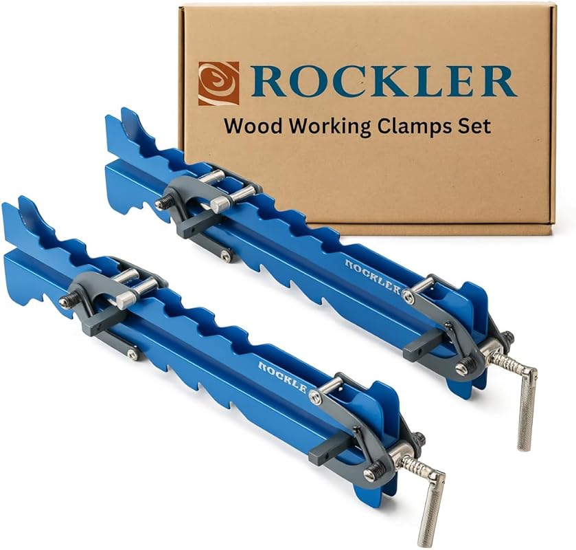 Rockler Mini Deluxe Panel Clamps 2-Pack with Storage Rack for Small Pa