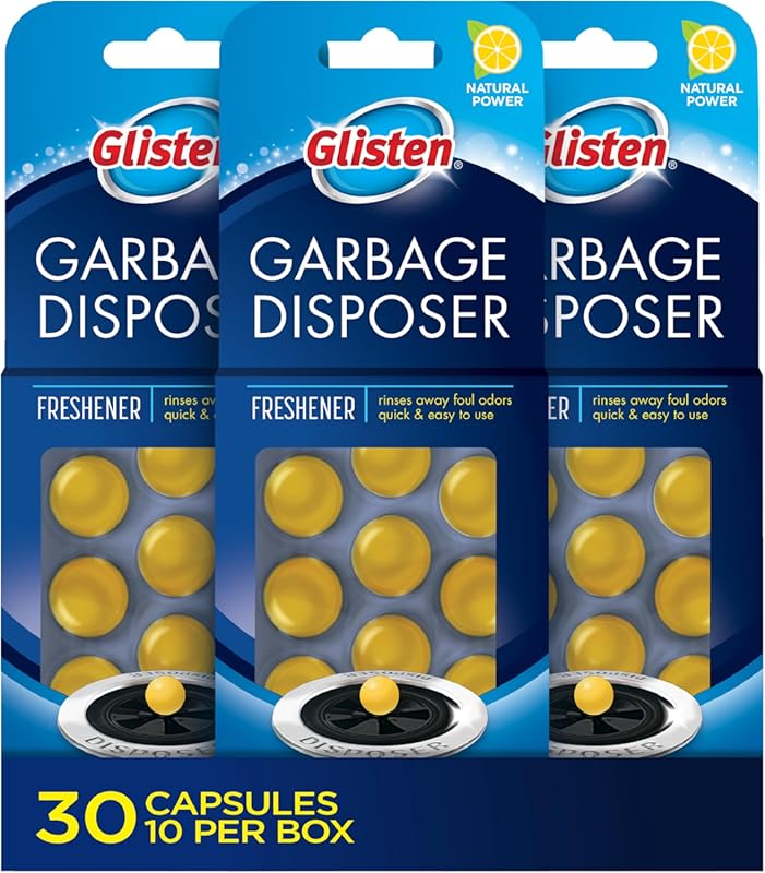 Glisten Garbage Disposer Freshener: Quick Easy-to-Use Lemon Scent Sink