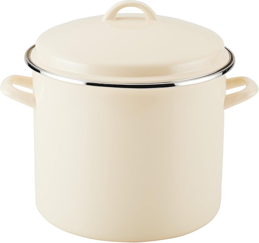 Rachael Ray 12 Quart Enamel on Steel Stockpot with Lid, Induction Suit
