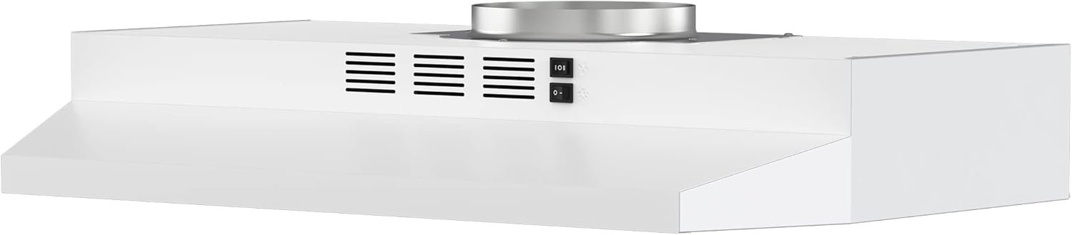 FIREGAS 30-inch White Under Cabinet Range Hood, Ducted/Ductless Conver