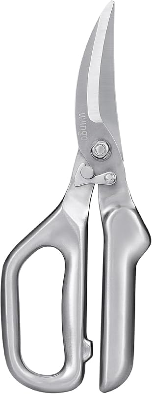 LIVINGO Heavy Duty Kitchen Scissors: Sharp Stainless Steel Poultry She